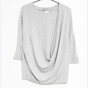 COS Gray Draped Jersey Sweater Pullover Top Corporate Work Career Size L